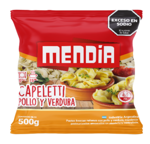 Pastas capeletini pollo verdura