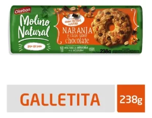Galletitas molino natural 238g naranja con chip chocolate