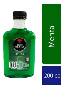 Licor tres plumas menta petaca  200 ml