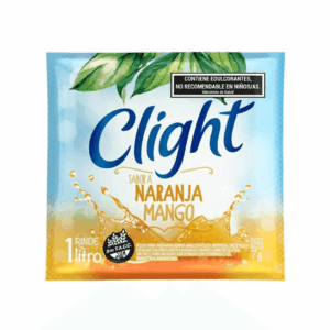 Jugo clight sobre naranja mango