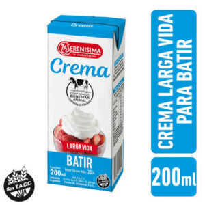 Crema batir la serenicima larga vida 200 cc